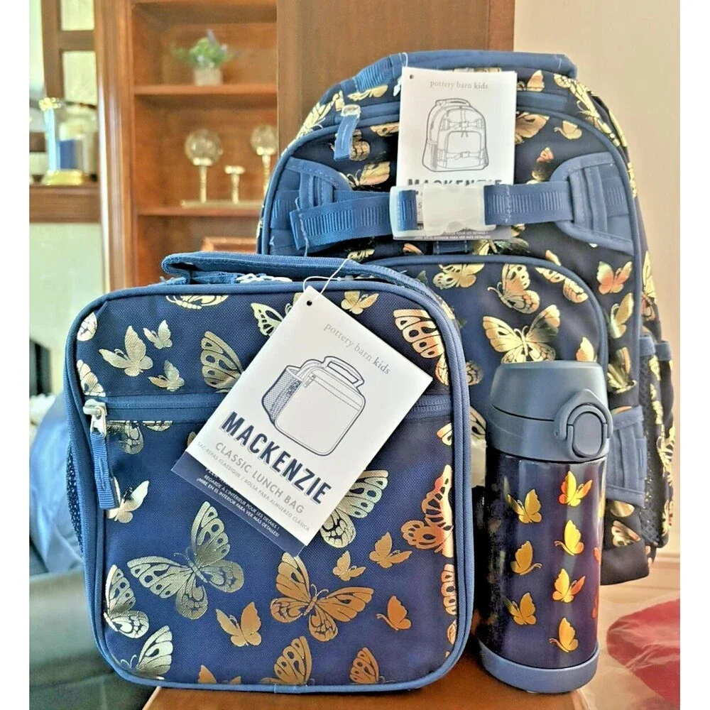 Pottery barn School LARGE BACKPACK +LUNCH BOX+WATER Rainbow Bag set 🌈
